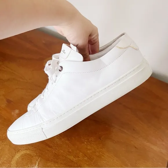 Good Man Brand • Edge Lo-Top Sneaker Mono white nappa leather lace-up flat