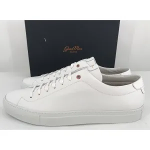 Good Man Brand Edge Low Sneakers Leather Size 17 White Made Italy $228 Luxury