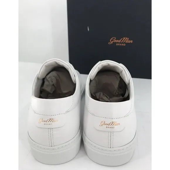 Good Man Brand Edge Low Sneakers Leather Size 17 White Made Italy $228 Luxury