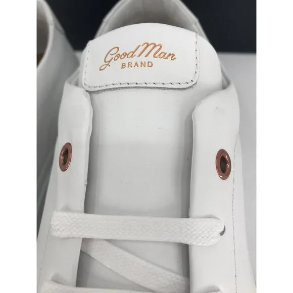 Good Man Brand Edge Low Sneakers Leather Size 17 White Made Italy $228 Luxury