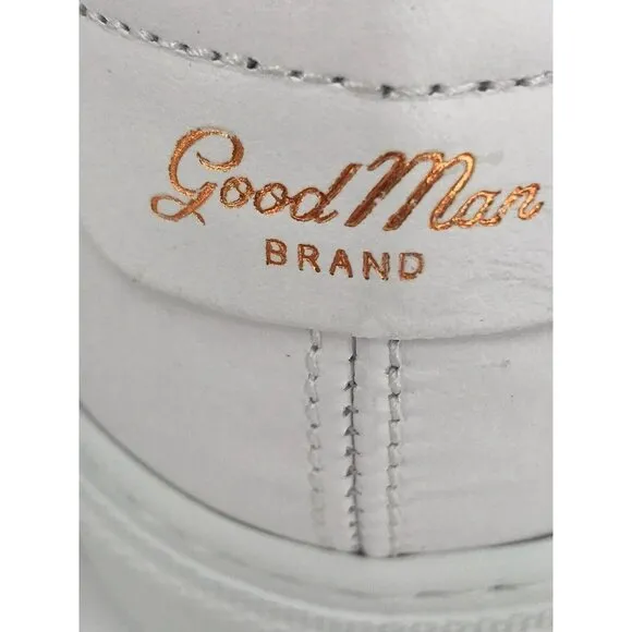 Good Man Brand Edge Low Sneakers Leather Size 17 White Made Italy $228 Luxury