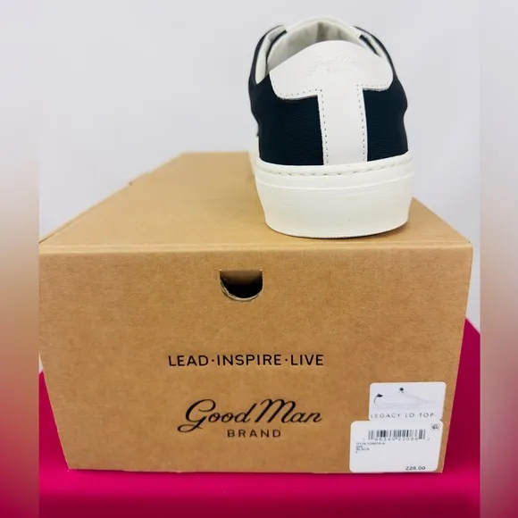 Good Man Brand Legacy Lo Top Black &amp; White Neoprene &amp; Leather Sneakers M…