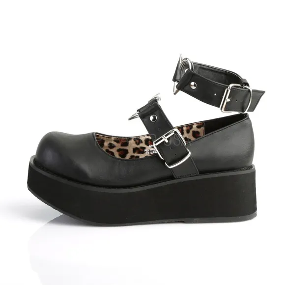 Gothic Heart Buckle Thick Platform Shoes
