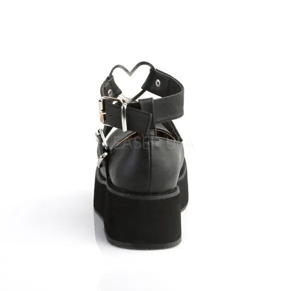 Gothic Heart Buckle Thick Platform Shoes