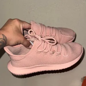 Gradeschool Adidas Pink Sneakers with Knit Upper- Tubular Shadow
