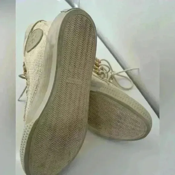 GROUNDED PEOPLE Lee Ivory Canvas Shoes for Men &amp; Women Size 8