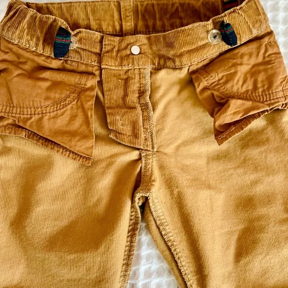 Gucci Brown Straight Jeans with Corduroy Texture and Reinforced Knee Patches
