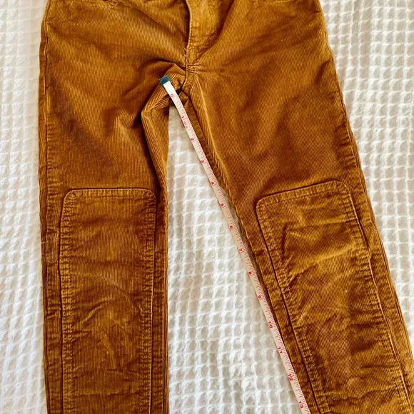 Gucci Brown Straight Jeans with Corduroy Texture and Reinforced Knee Patches
