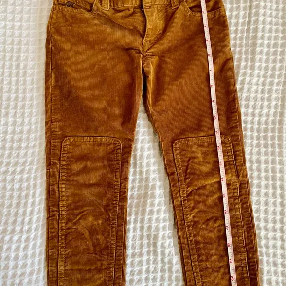 Gucci Brown Straight Jeans with Corduroy Texture and Reinforced Knee Patches