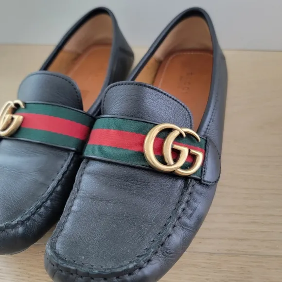 🖤GUCCI GG MARMONT  BLACK LEATHER LOAFER