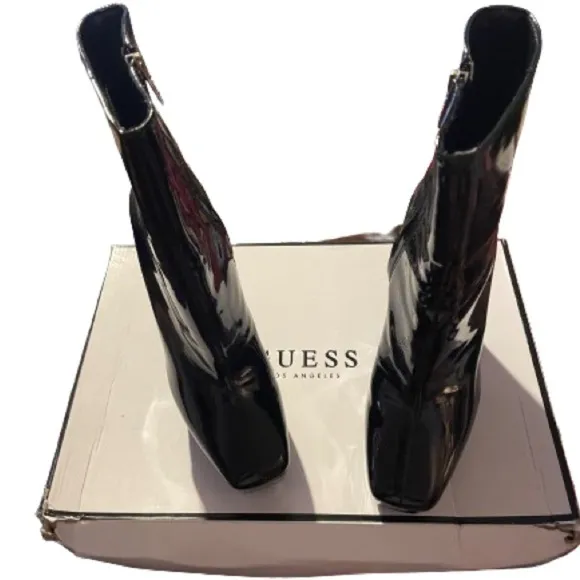 Guess, Byra boots, sz 7.5M, 3.35&quot; heel, 1.57&quot; platform! Patent leather!​