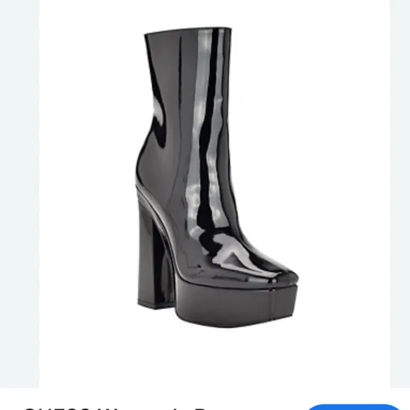 Guess, Byra boots, sz 7.5M, 3.35&quot; heel, 1.57&quot; platform! Patent leather!​