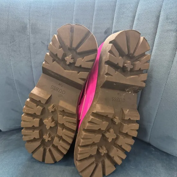 Guess Womens Keate Pink Patent Loafers Shoes 7.5