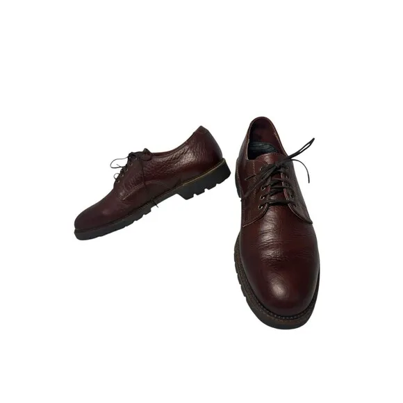H. S. TRASK Shoes Mens 11 N Oxford Leather Authentic Bison Lace Up U.S.A.