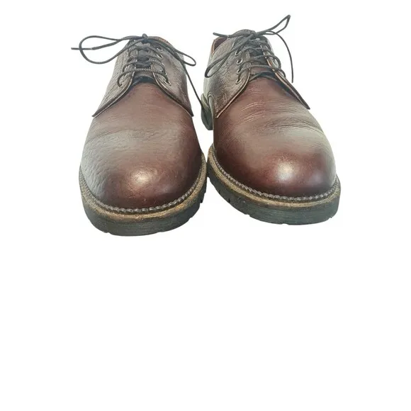 H. S. TRASK Shoes Mens 11 N Oxford Leather Authentic Bison Lace Up U.S.A.