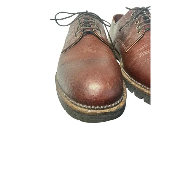 H. S. TRASK Shoes Mens 11 N Oxford Leather Authentic Bison Lace Up U.S.A.