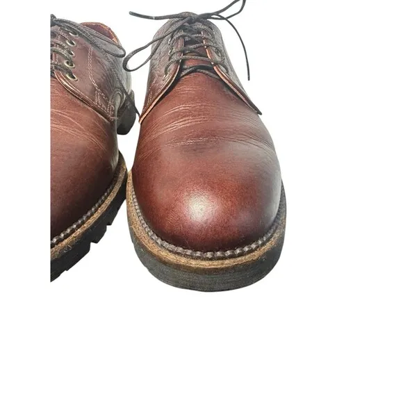 H. S. TRASK Shoes Mens 11 N Oxford Leather Authentic Bison Lace Up U.S.A.