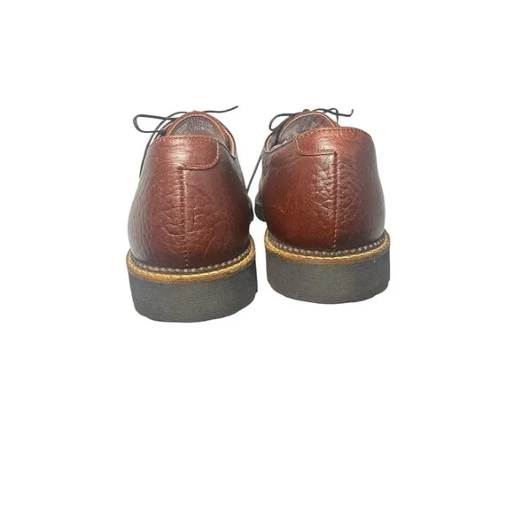 H. S. TRASK Shoes Mens 11 N Oxford Leather Authentic Bison Lace Up U.S.A.