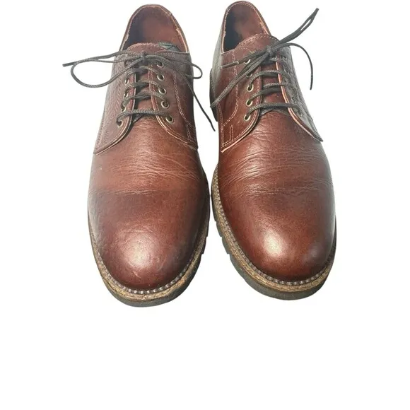 H. S. TRASK Shoes Mens 11 N Oxford Leather Authentic Bison Lace Up U.S.A.