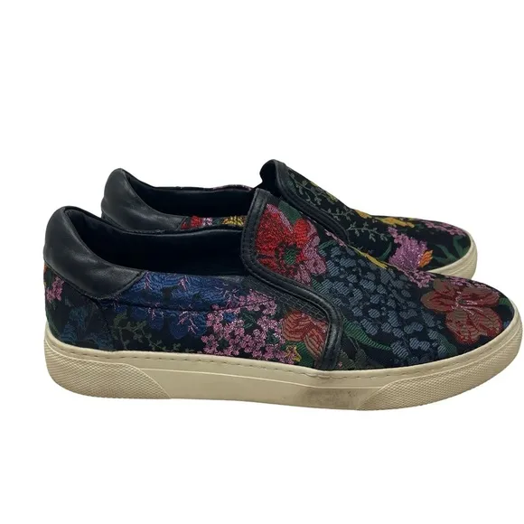 H&amp;M Erdem Multicolor floral embroidery Slip On Flats sz 7