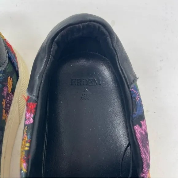 H&amp;M Erdem Multicolor floral embroidery Slip On Flats sz 7