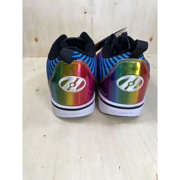 Heelys Youth Size 4 Rainbow Striped Skate Shoes Canvas Lace Up NWT‎ Shoes only