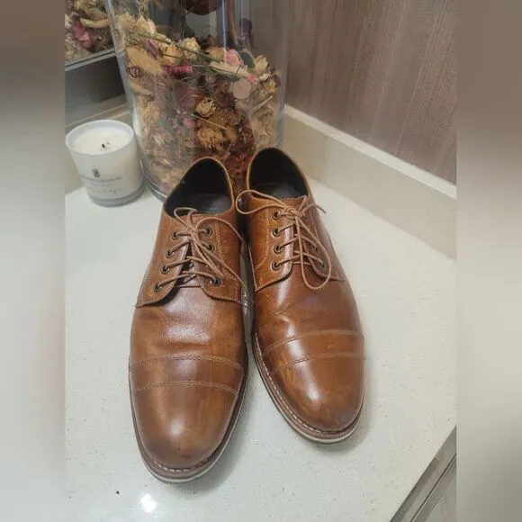 Helm BRADLEY Teak Balthazar Leather Cap Toe Oxford Shoes (Mens 12 M) Brazil