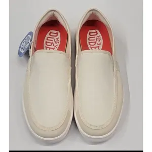 Hey Dude Mens Sunapee Canvas White White 10