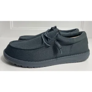 Hey Dude Mens Wally Funk Mono Loafers Dark Slate Stretch Slip-On Shoes Size 12