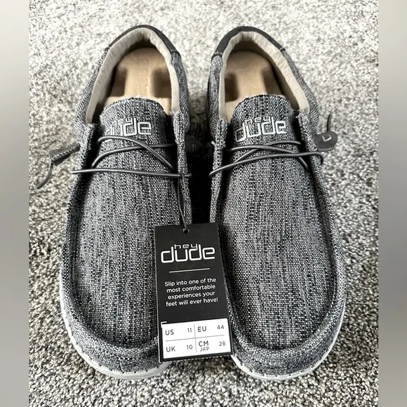 Hey Dude Mens Wally Woven - New In Box - Size 11 - Color: Carbone