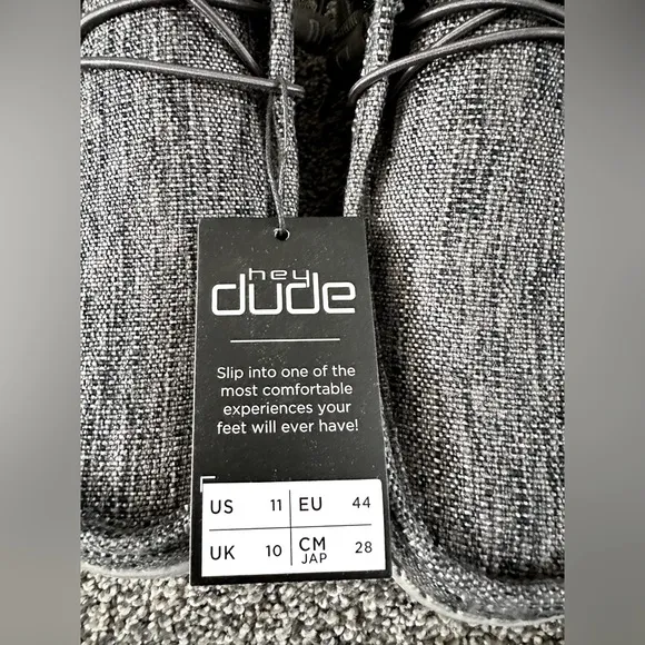 Hey Dude Mens Wally Woven - New In Box - Size 11 - Color: Carbone