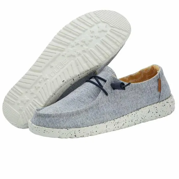 HEY DUDE WOMEN'S WENDY CHAMBRAY WHITE BLUE SIZE 8 | WOMEN’S SHOES | WOMEN’S