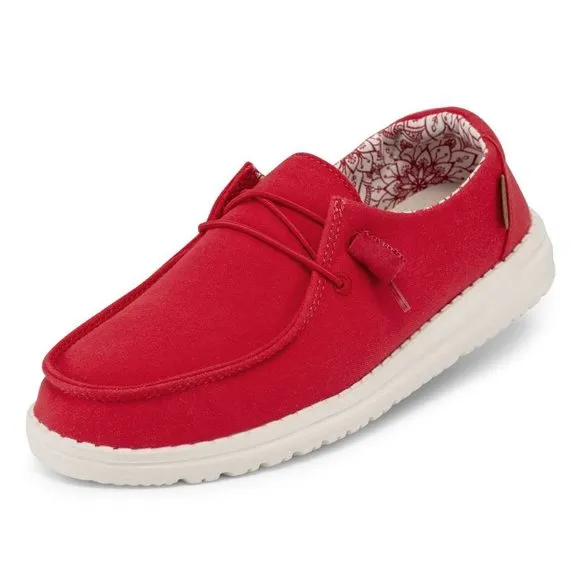 HEY DUDE WOMEN'S WENDY RED SIZE 6 | WOMEN’S SHOES | WOMEN’S LACE UP LOAFERS