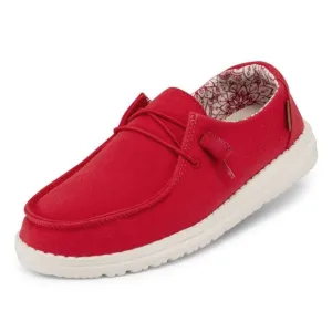 HEY DUDE WOMEN'S WENDY RED SIZE 6 | WOMEN’S SHOES | WOMEN’S LACE UP LOAFERS