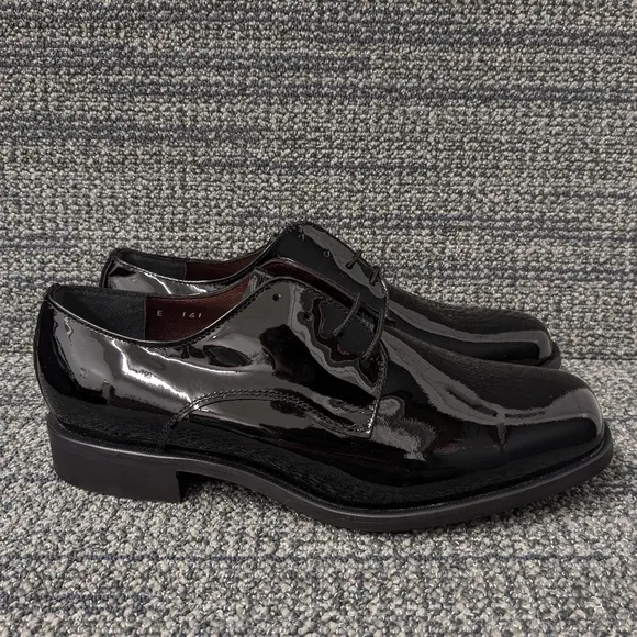 Hitchcock Wide Black Patent Leather Oxford Shoes Size 10.5E