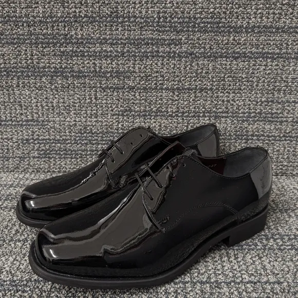 Hitchcock Wide Black Patent Leather Oxford Shoes Size 10.5E
