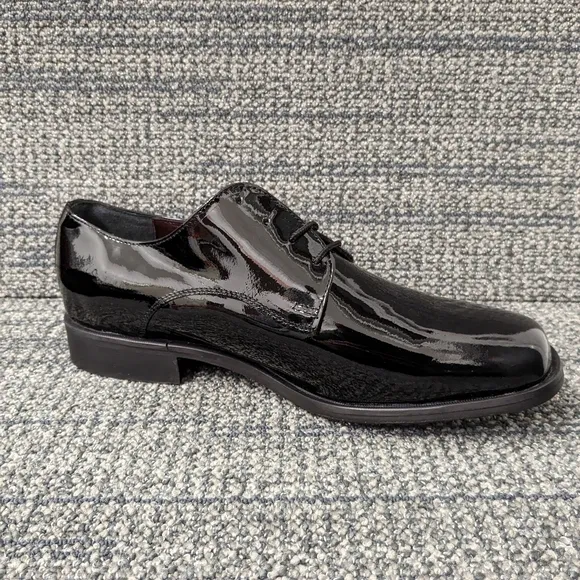 Hitchcock Wide Black Patent Leather Oxford Shoes Size 10.5E