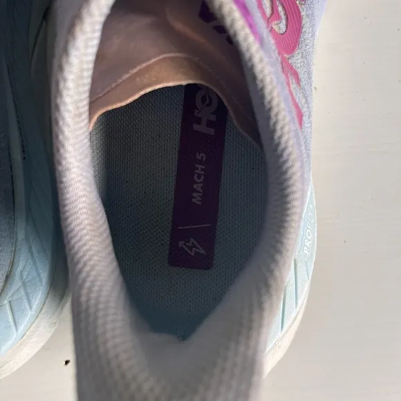 Hoka Mach 5 women’s running shoes size 7.5 B blue purple gradiant