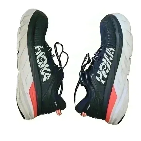 Hoka One One Bondi 7 Womens Running Shoes in Black Iris/Ballad Blue 9