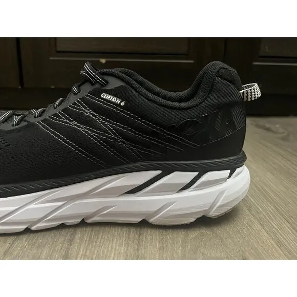 Hoka One One Clifton 6 Men's Running Shoes Size US 11.5 Black Athletic Sneakers
