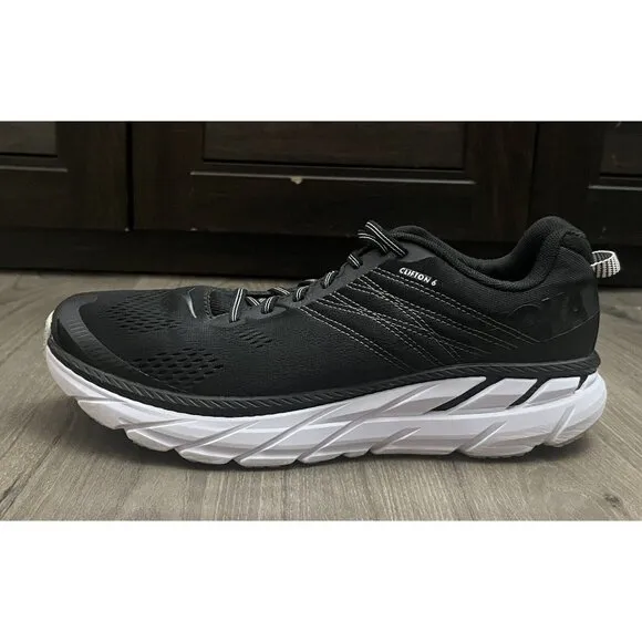 Hoka One One Clifton 6 Men's Running Shoes Size US 11.5 Black Athletic Sneakers
