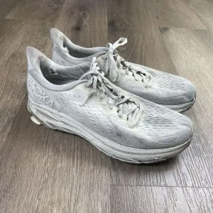 Hoka One One Clifton 8 Running Shoes Mens Size 11.5D Light Gray Athletic