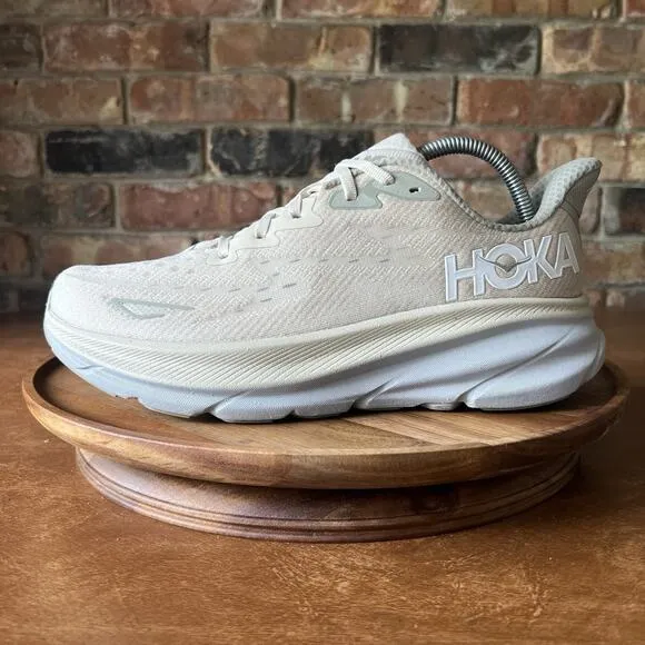 Hoka One One Clifton 9 1127895 Beige Road Running Shoes Sneakers Men's 9D
