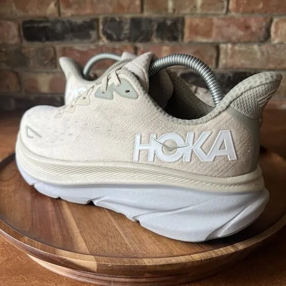 Hoka One One Clifton 9 1127895 Beige Road Running Shoes Sneakers Men's 9D