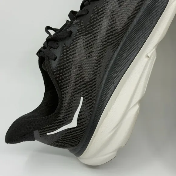 Hoka One One Clifton 9 Mens 10 D Black White Running Shoes Trainers 1127895