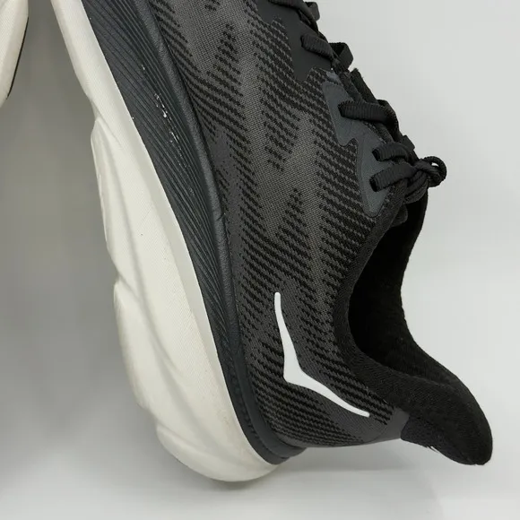 Hoka One One Clifton 9 Mens 10 D Black White Running Shoes Trainers 1127895