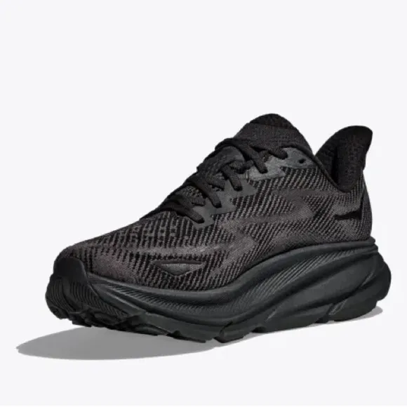 Hoka One One Clifton 9 Women’s Running Shoes Black Size 8 Athletic Sneaker