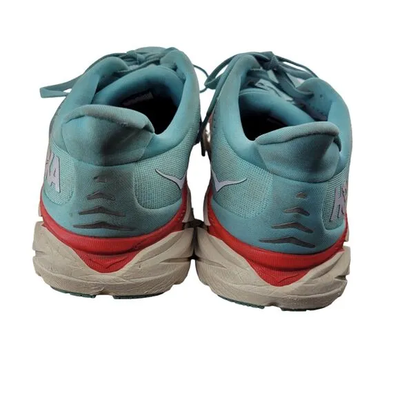 Hoka One One Womens Clifton 8 Sneakers Light Blue Green SZ 9 B Running Athletic