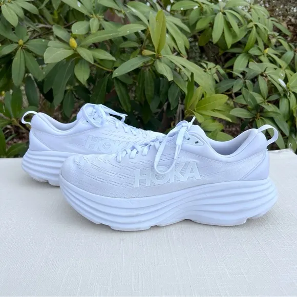 HOKA Women’s Bondi 8 White Sneakers Shoes