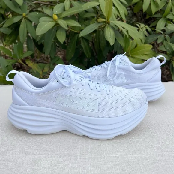 HOKA Women’s Bondi 8 White Sneakers Shoes